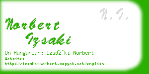 norbert izsaki business card